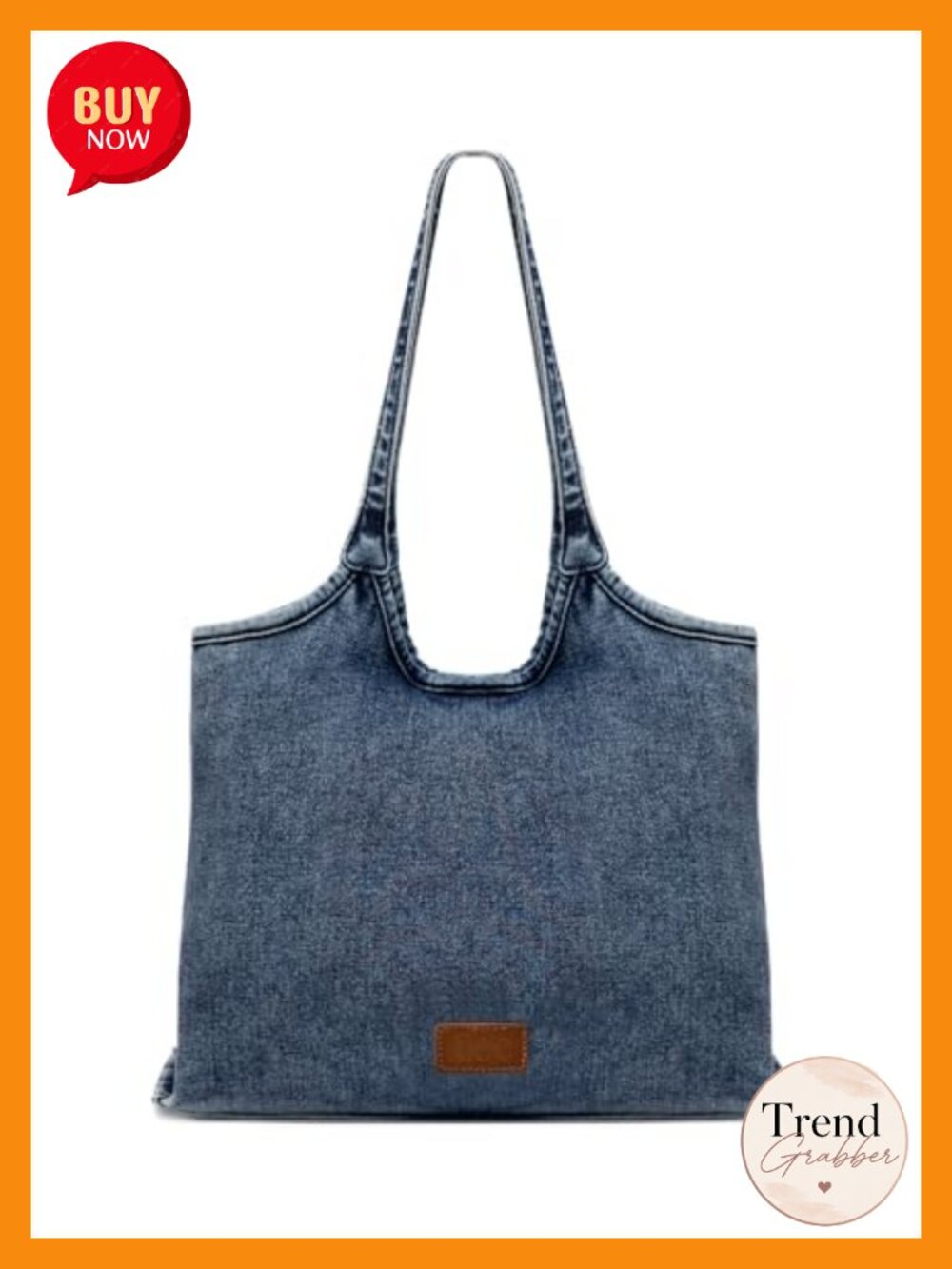 Denim Tote Bag for Women Lightweight Hobo Shoulder Handbag Fits 15 inch Laptop